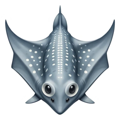 Spotted eagle sting ray with wide wingspan and long spike sting tail viewed from above sticker