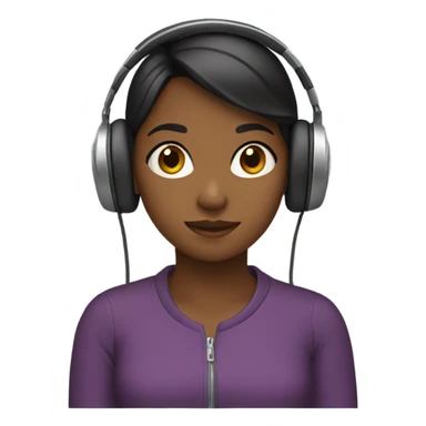 A girl with headphones  sticker