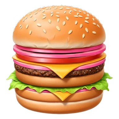pink burger sticker