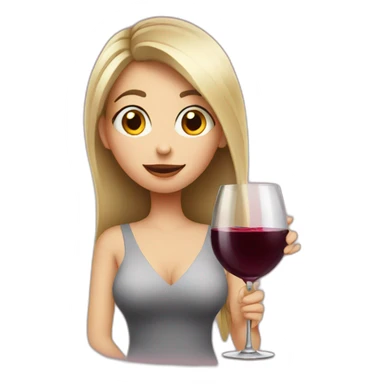 snobby girl tasting red wine sticker