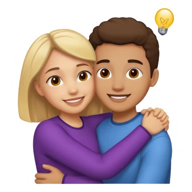 Girl and her partner hugging sticker