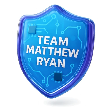 TeamMatthewRyan as a glossy circuit tech badge sticker
