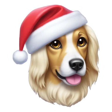 Lisa frank Christmas dog with Santa hat sticker