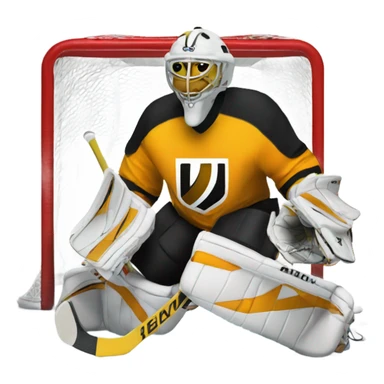 Hockey goalie with # 30 sticker