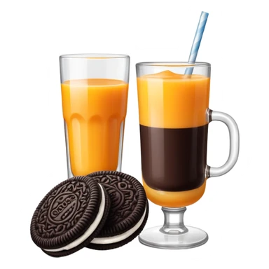 double stuffed Oreos with a glass of orange juice sticker
