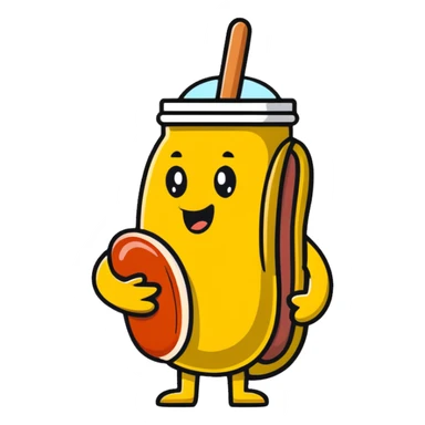 Hot dog in a Shake costume sticker