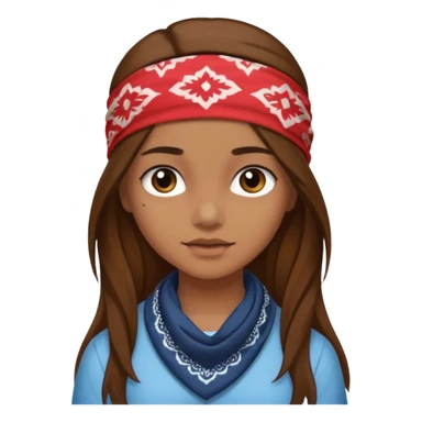 Girl with bandana, brown long hair and swarthy skin sticker