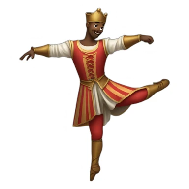 medieval circus acrobat doing a pirouette sticker
