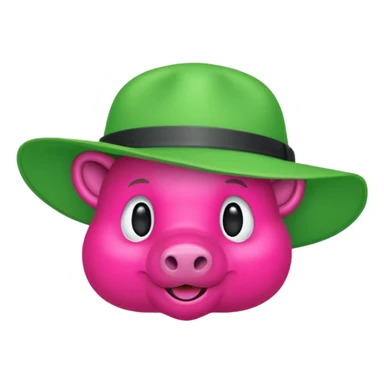 Un maiale verde fluo con un cappello da muratore sticker