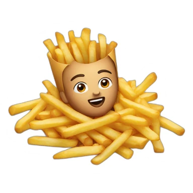 Singer laying in Frenchfries sticker