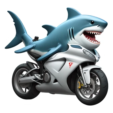 Shark riding motorcycle  sticker