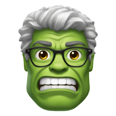 Nerdy Incredible Hulk with a smirk  sticker