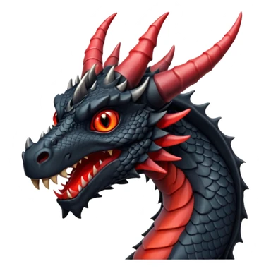 A black dragon with red eyes and great black horns. sticker