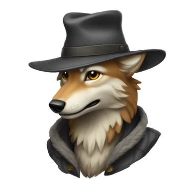 therian wolf with a hat sticker