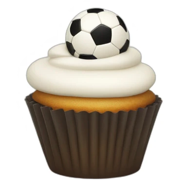 Happy cupcake with soccer ball on top sticker
