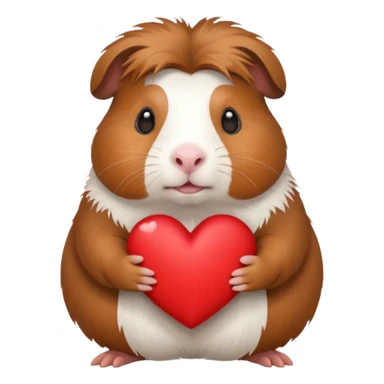 guinea pig holding a heart emoji sticker