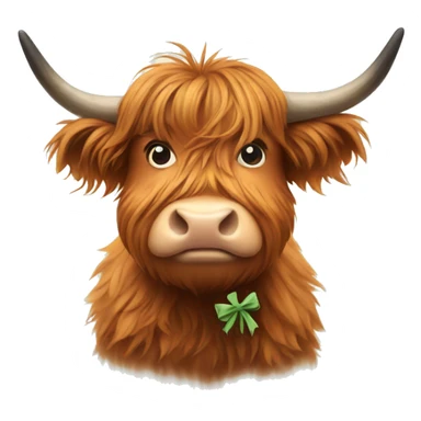 Highland cow with a bow  sticker