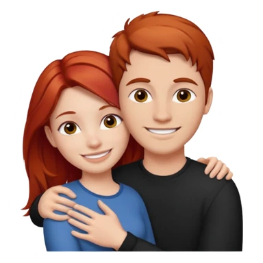 Red haired girl with white guy dark brown hair  romance sticker