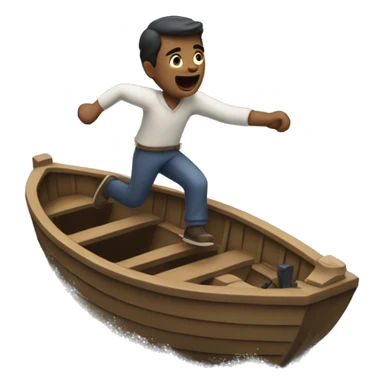 Man chasing boat sticker