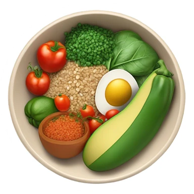 realistic bowl of healthy food sticker