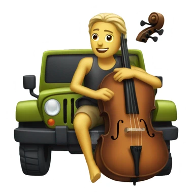 cello driving jeep sticker