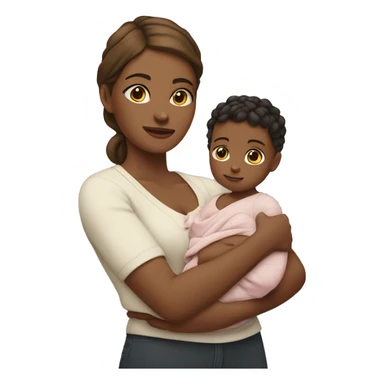 Portrait of a mom holding a baby ￼ sticker