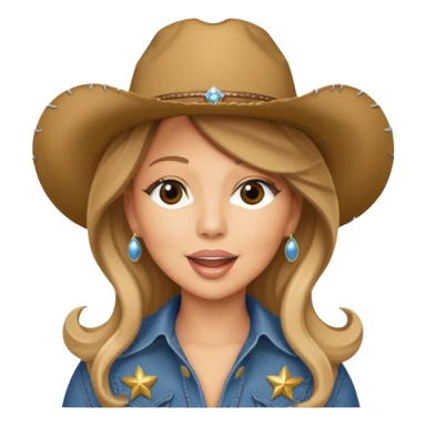 mariah carey is singing with mirco and cowboy hat sticker