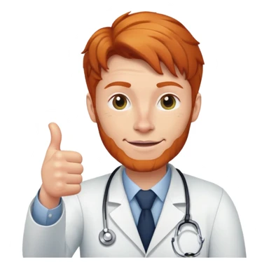 Psychiatre Ginger head with a thumbs  sticker
