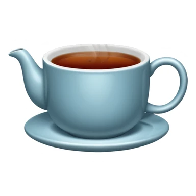 A close-up image of a cup filled with hot black tea, steam rising gently from the surface, placed on a simple background sticker