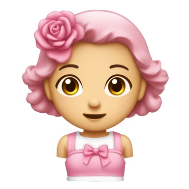 Coração rosa bebê com uma laço branco no meio sticker