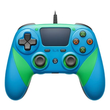 Create a clean, cartoon emoji of two gaming controllers angled toward each other to represent multiplayer gaming. Use bright colors, bold outlines, minimal detail, and a transparent background so it stays clear at small sizes. sticker