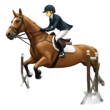 Eventing horse with rider jumping an obstacle on course sticker