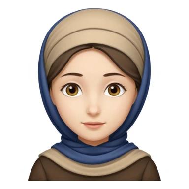 young modest jewish girl head covering sticker