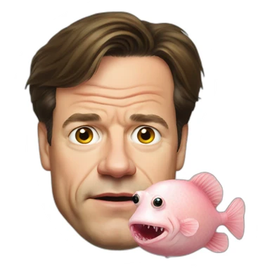 mark rutte with blobfish head sticker
