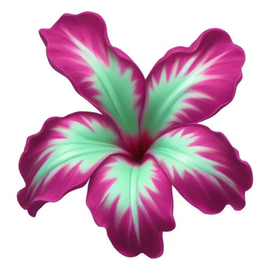 Realistic magenta and mint green Hawaiian flower isolated.  sticker