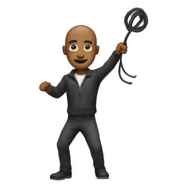 Man whipping air with a whip sticker