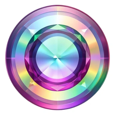 round mystic topaz holographic gem with rainbow colors sticker