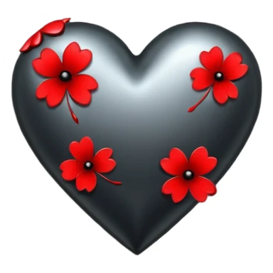 emo heart with night sky and falling petals sticker
