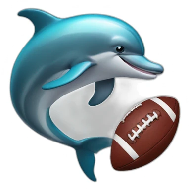 dolphin with American football sticker