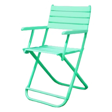 Realistic pastel mint green and hot pink folding outdoor chair. sticker