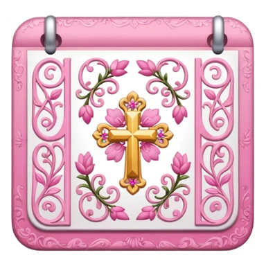 make a catholic calendar with very girly pink tones. sticker