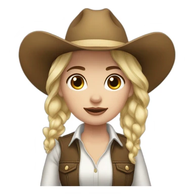 Cow girl blach hair white skin sticker