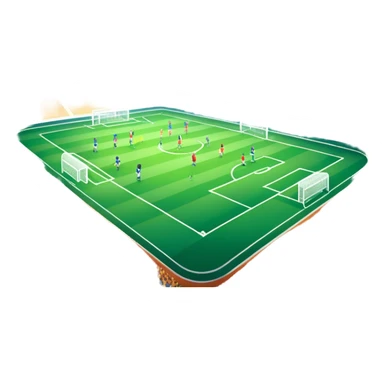 An icon featuring a large stadium with a football match in progress, players in action on the field, and a cheering crowd in the stands. Bright floodlights illuminate the pitch, creating an intense atmosphere of competition. The transparent background highlights the thrill of live sports events. sticker
