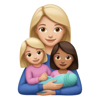 mom holding a girl sticker