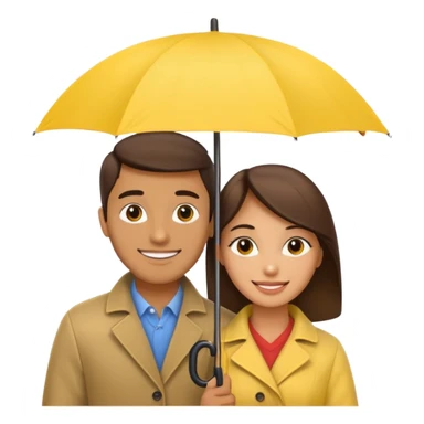 Couple under yellow umbrella sticker
