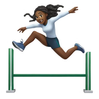 Black girl with braids jumping over a hurdle  sticker