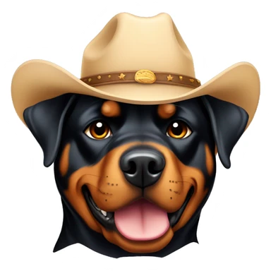 Rottweiler wearing cowboy hat sticker