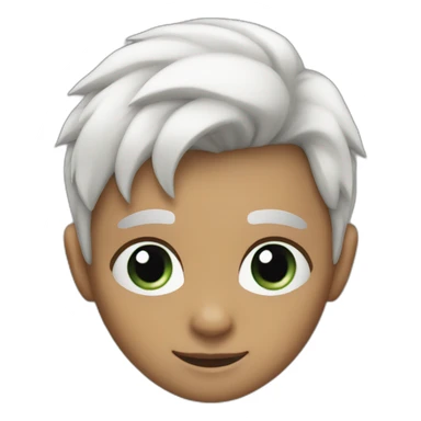 small person with pointy ears, short white hair smiling sticker