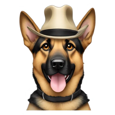 german sheperd wearing anita max wynn hat sticker