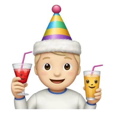 a plushie partying sticker